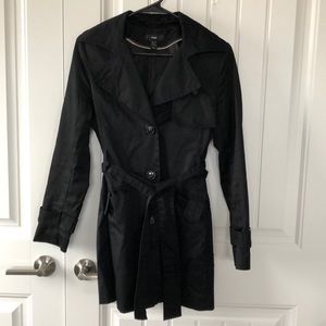 H&M black short trench coat size 4